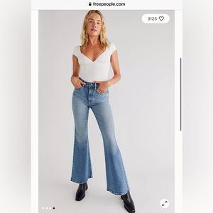 Free People high-rise wide flare jeans